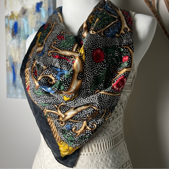 Echo Alphabet Print Silk Scarf - Picture 5 of 6